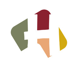 colorful letter logo h