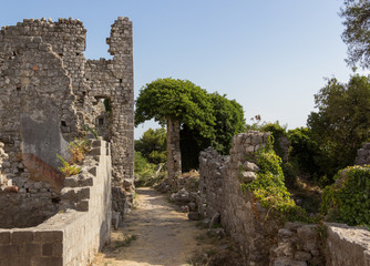 Fototapeta na wymiar Ruins of fortress of Bar Old Town, Montenegro, August