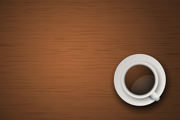Cup of coffee or tea on the table dark wood