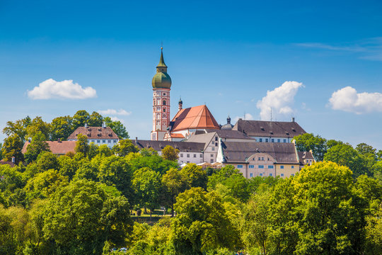Andechs Abbey in summer, district of Starnberg, Upper Bavaria, Germany
