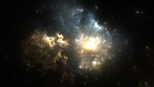 Supernova explosion in the center of the nebula