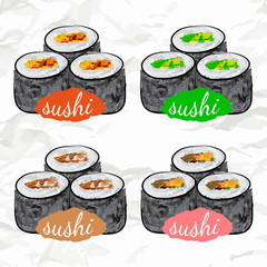 set of sushi roll