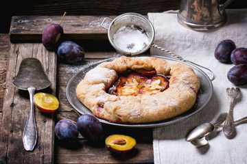 Cake with plums