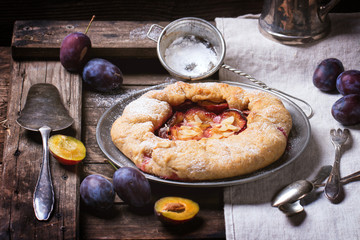 Cake with plums