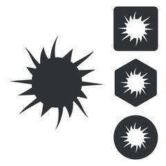 Burst icon set, monochrome