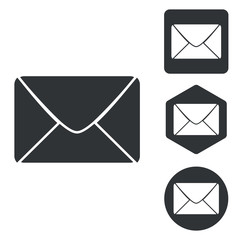 Letter icon set, monochrome