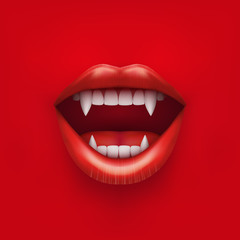 Background of vampire mouth with open lips.