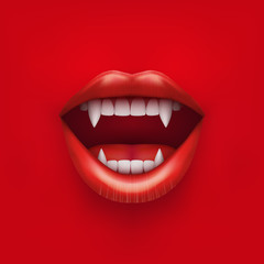 Fototapeta premium Background of vampire mouth with open lips.