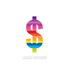 Vector illustration of colorful logo dollar sign