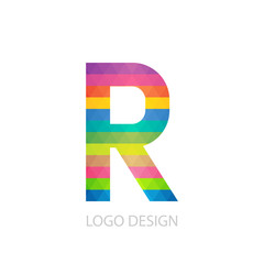 Vector illustration of colorful logo letter r