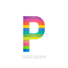 Vector illustration of colorful logo letter p