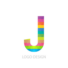 Vector illustration of colorful logo letter j
