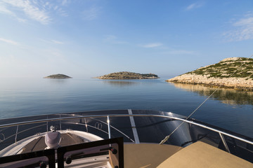 Luxury yacht at the opening of the sea, Croatia