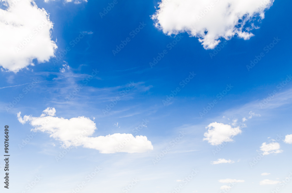 Wall mural blue sky with cloud closeup
