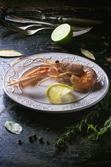 Cooking langoustine