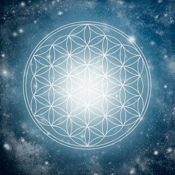 Flower of Life - blue universe glow 