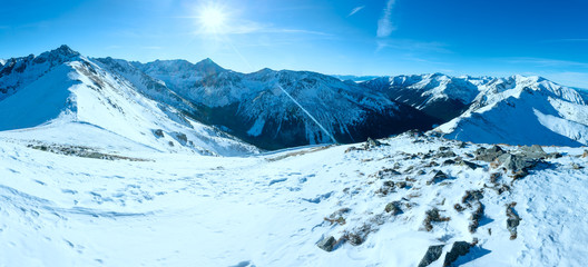 Kasprowy Wierch  in the Western Tatras. Winter panorama.