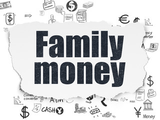 Money concept: Family Money on Torn Paper background