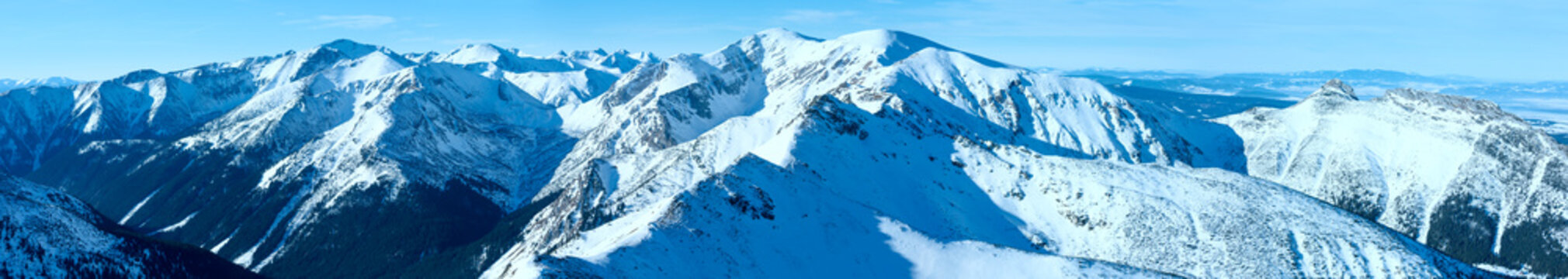 Fototapeta Kasprowy Wierch  in the Western Tatras. Winter panorama.