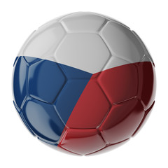 Obraz premium Soccer ball. Flag of Czech Republic