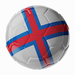 Obraz premium Soccer ball. Flag of Faroe islands