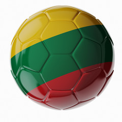 Soccer ball. Flag of Lithuania
