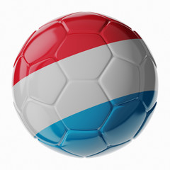 Soccer ball. Flag of Luxembourg