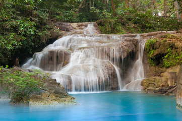 Fototapeta na wymiar Blue stream waterfall