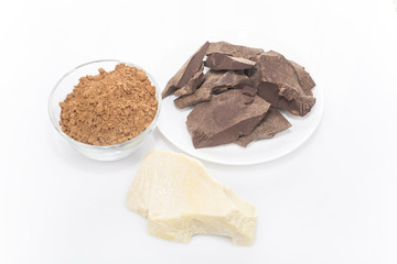 grated cocoa and cocoa butter