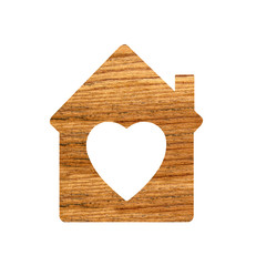 Wooden hoose icon isolated on white background