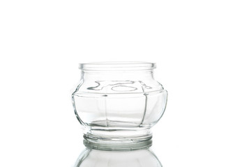 hexagonal glass jar