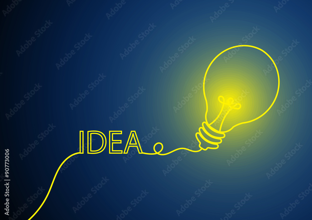 Poster vector : lightbulb with idea concept background