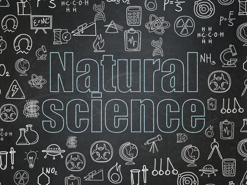 Science concept: Natural Science on School Board background