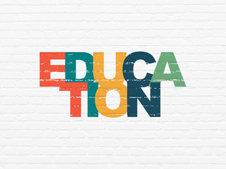 Learning concept: Education on wall background