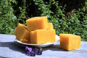 Natural handmade soaps made in manufacture. Spa products.