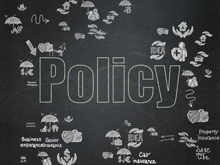 Fototapeta na wymiar Insurance concept: Policy on School Board background