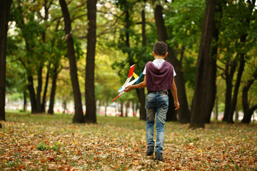Boy holds airframe
