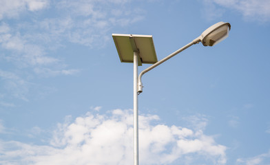 Solar panel street light