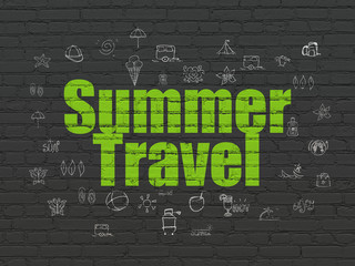 Tourism concept: Summer Travel on wall background