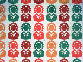 Law concept: Judge icons on Digital Paper background