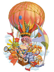 Obraz premium Fairy tale characters invite in travel
