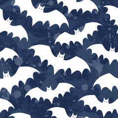 Materiał do szycia Seamless background with bats. Vector illustration.