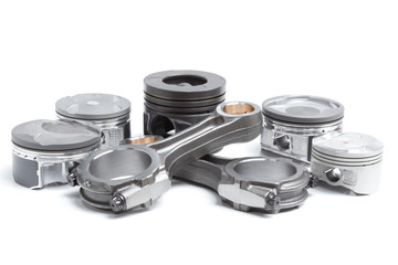 pistons and connecting rods, main parts for an internal combustion engine