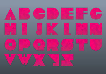 Vector Alphabet Set. Font with Outer Shadow, Filled with