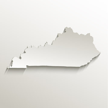Kentucky map card paper 3D natural vector