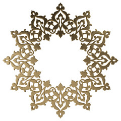 3d set of an ancient gold ornament on a white background