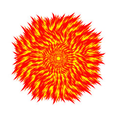 Fireball on a white background. Circle of flame. Vector illustra