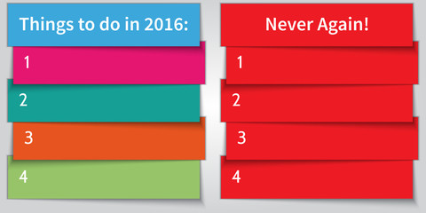 Vector New Year Resolution multi color double List template