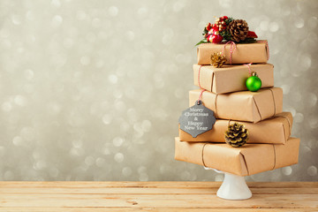 Christmas tree made from gft boxes. Alternative Christmas tree