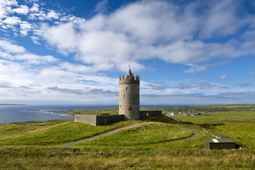 Fototapeta na wymiar Doonagore castle, Doolin, County Clare, Ireland.